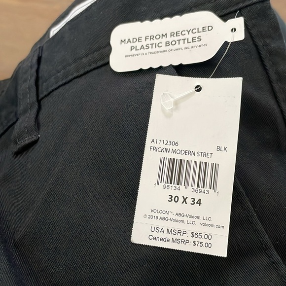 Volcom Black Frickin Modern Straight Size 30X34 NWT - Picture 12 of 12